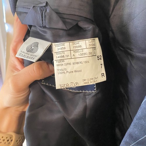 Conjunto de traje de 2 piezas a rayas Canali Pin carbón para hombre 100 % lana talla 52 - Imagen 6 de 8
