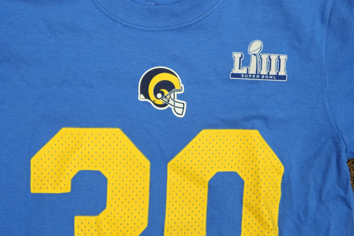 Todd Gurley II 30 LA Rams Super Bowl LIII YOUTH Jersey T Tee Shirt Size Medium