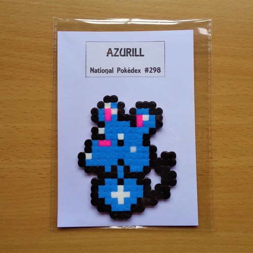 POKEMON SPRITE (AZURILL, #298) PERLER BEAD ART IN PLASTIC WRAPPING
