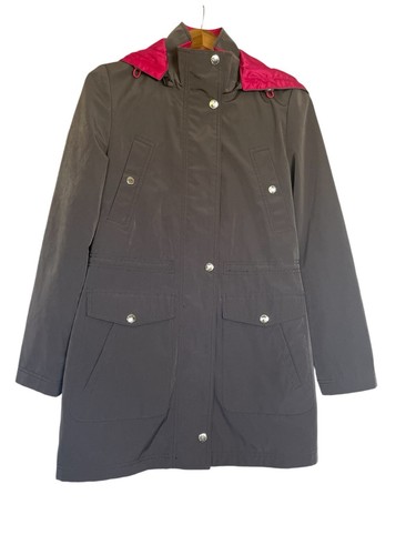 Nautica Gray & Pink Casual Outdoor Hooded Jacket Fall Transition Small Raincoat - Picture 2 of 14