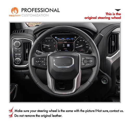 Custom Hand Stitch Alcantara Steering Wheel Cover for GMC Sierra 1500 Limited - Picture 2 of 11