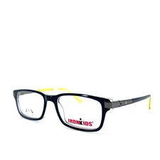 Iron Kids IKB901 Navy Blue Yellow Rectangular Kids Eyeglasses 48[]16 130 mm C1