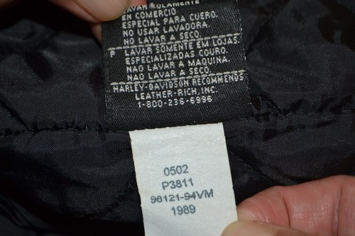 Vntg 1989 Harley Davidson Men Shovelhead Black Leather Motorcycle Jacket Sz 3XL - Picture 14 of 16