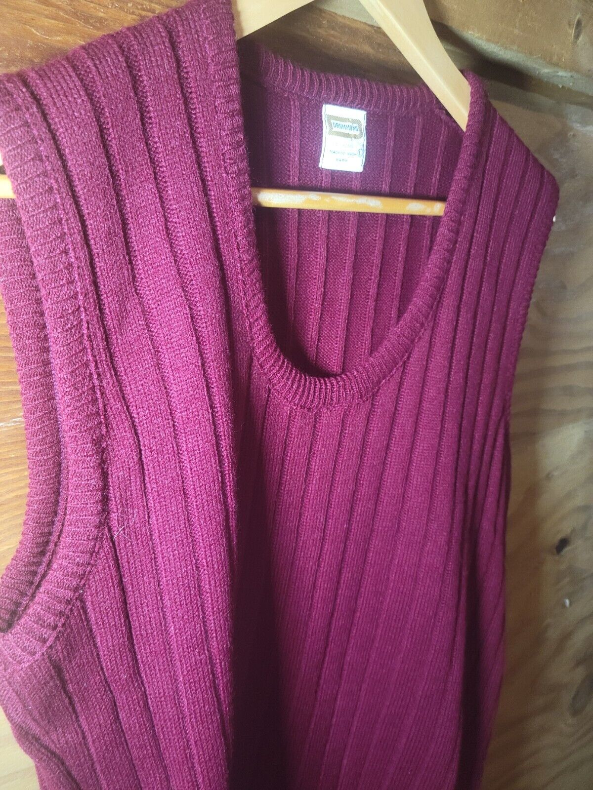Vintage 60's Drummond Sweater Vest Size Large Red… - image 2