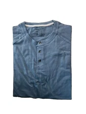 NWT Kenneth Cole Men's Slim Fit Techni-Cole Stretch 3 Button T Shirt Blue M