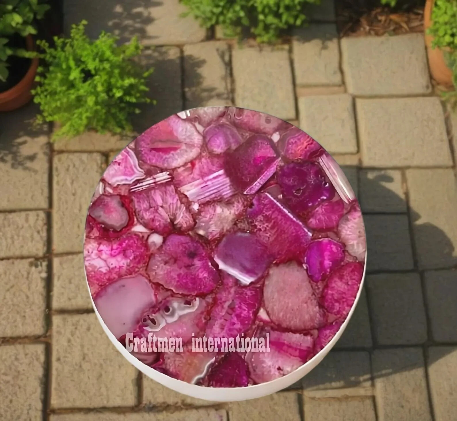 Pink Agate Table top, Home decor Furniture, Handmade Agate Coffee table top