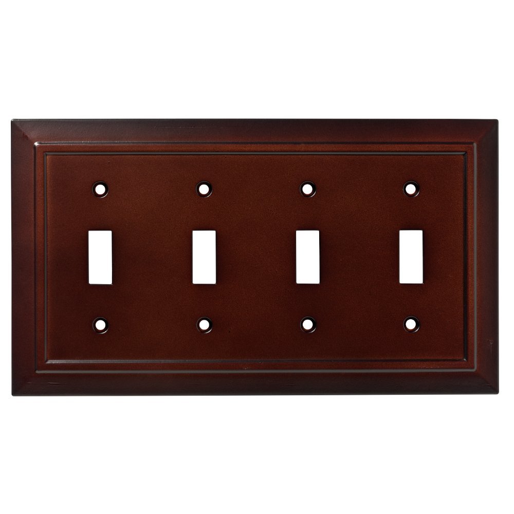 Quad Toggle Wall Plate Architectural Espresso