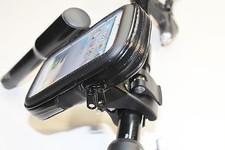 360 Rotation Bicycle Handlebar Cell Phone Holder Waterproof Case Bag BLACK 