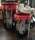 Rae Dunn new 2024 Halloween  JUST ONE BITE Canister & Beware Red Drip Mug