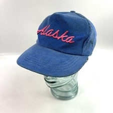 Alaska Souvenir Blue Old Vintage Corduroy Baseball Hat Cap Snapback