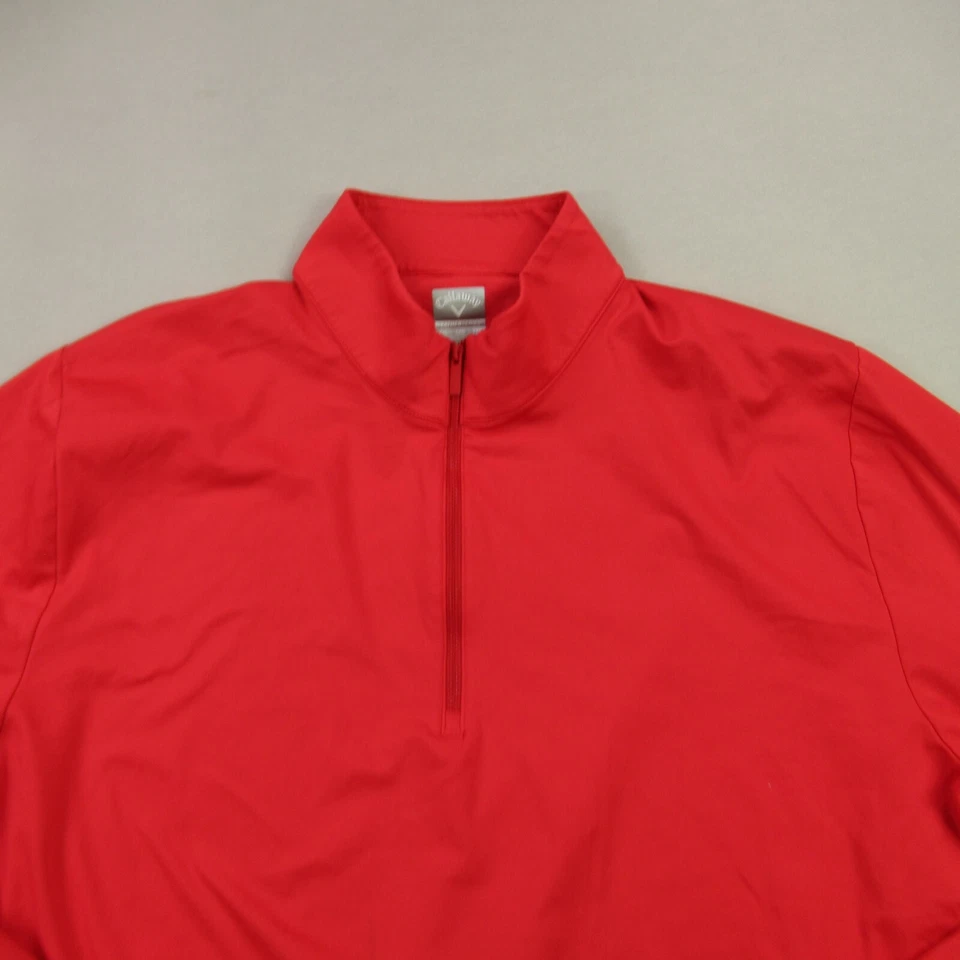 Callaway Sweater Mens 2XL Long Sleeve 1/4 Zip Neck Golf Weather Series Red - Image 3 of 4
