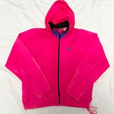 Vintage Nike Jacket Adult Medium Pink Windbreaker 90s Gray Tag Tuckaway hood
