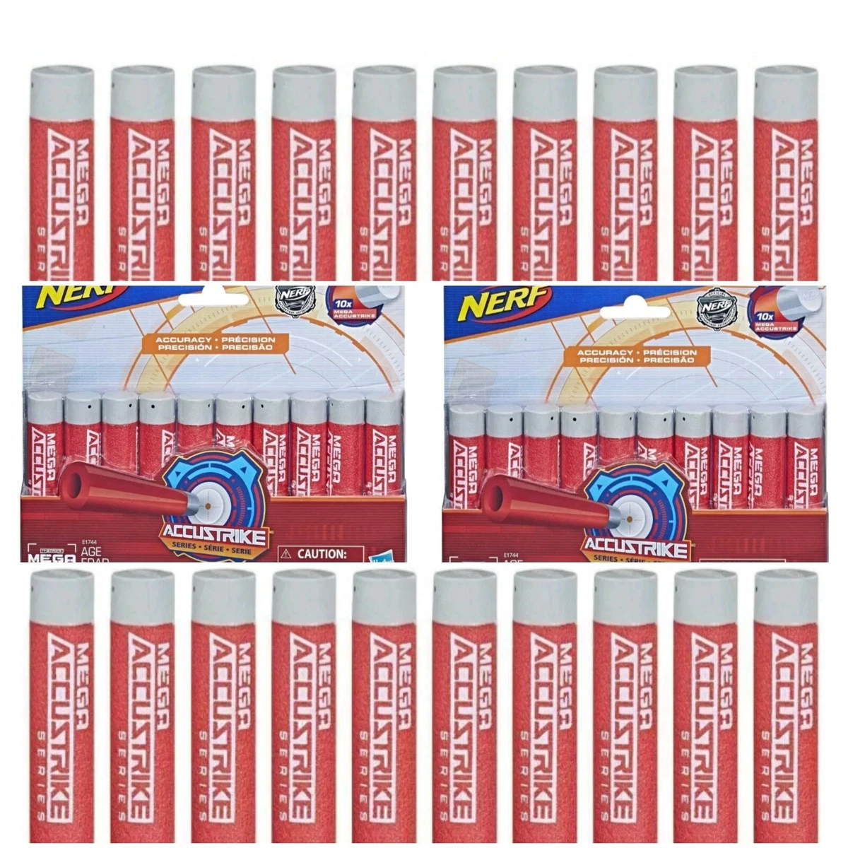 Two Nerf Mega Accustrike Darts 10 Pack Refill 20 Darts Total
