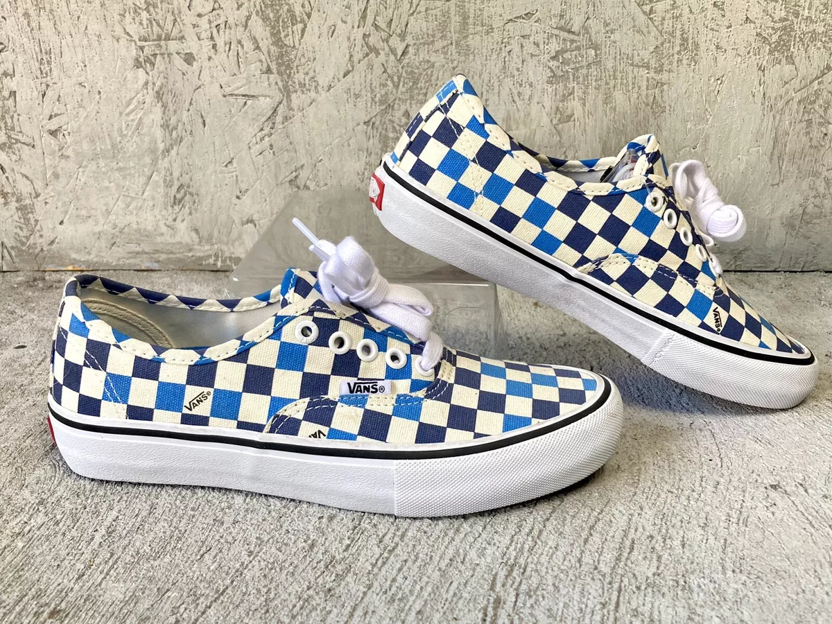 Vans PRO Off The Wall Blue White Checkerboard Skateboard Shoe Ultracush Sz 6.5