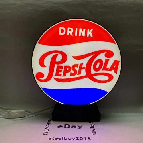 Pepsi-Cola Vintage Logo Light Box 3D Printed USB LED Lamp Neon Sign 7 inch
