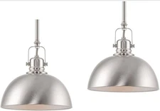 Kira Home Belle 9" Contemporary Industrial 1-Light Pendant Light Pack of 2