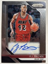 2018-19 Panini Prizm Signatures Silver Prizm PJ Brown #S-PJB Auto Miami Heat
