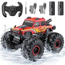 WayEee Amphibious Remote Control Car All Terrain RC Monster Truck Toys/Red