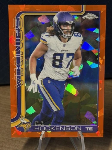 2025 Topps Chrome Sapphire T.J. Hockenson /25 Orange Sapphire #200