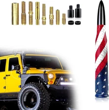 1 PC Car Modified Bullet Antenna, 5.5" American Flag Personalized Decorative Ant