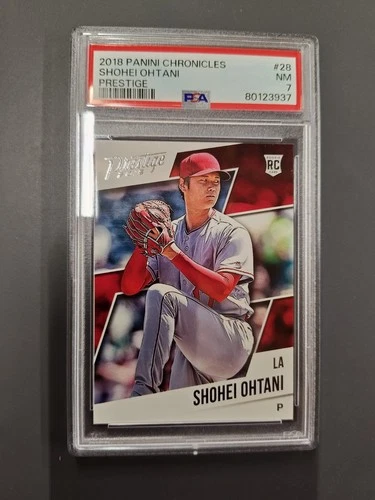 Panini Chronicles Prestige Shohei Ohtani Rookie #28 Los Angeles Angels PSA 7