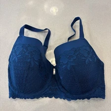 BARE The Essential Lace Perfect Coverage T Shirt Bra A10163 Size 34G Blue