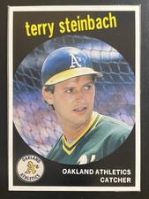 Terry Steinbach 1989 Baseball Cards Magazine '59 Topps Replicas #57 HAND CUT