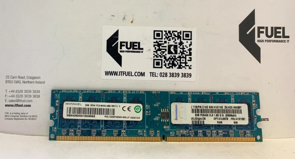 Ramaxel 2GB DDR2 ram memory module PC2-8400 - RML1320EF48D8W-800-LF - Image 2 of 3