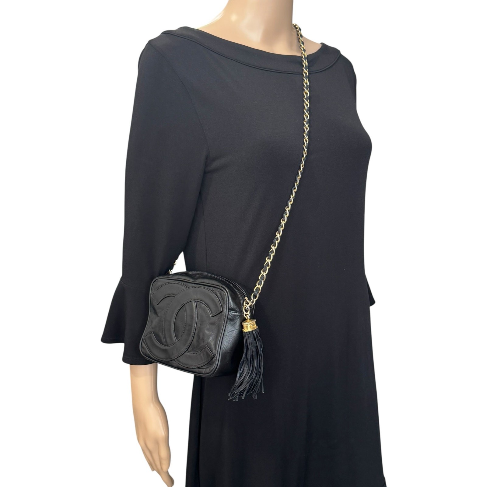 Chanel Vintage Chain and Tassel Camera Bag image 3