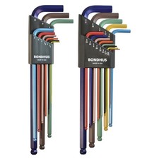 Bondhus 69600 Ball End DoublePK L-Wrench Set w/ColorGuard, 13 Piece