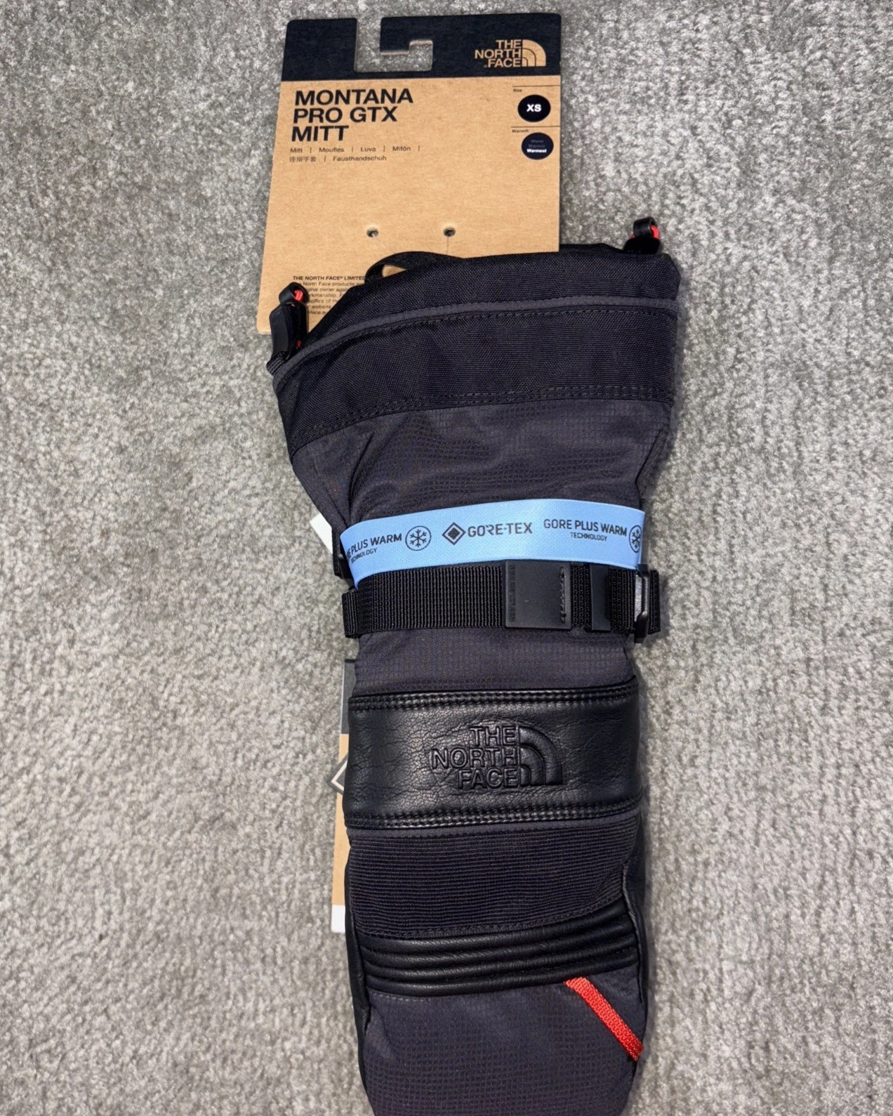 New The North Face Montana Pro SG GTX Gore-Tex Mitt Glove Black Size Men’s XS