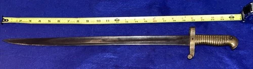 High Conditions US Civil War Zouave (?) Rifle Bayonet Short Sword W/ Markings