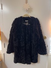 OLD CÉLINE by Phoebe Philo — Black Lambskin Shearling Coat, FR40
