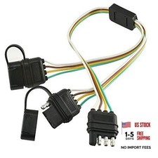 4 Pin Flat Y-Splitter Plug Adapter with 17.5 inch Trailer Extension Harness