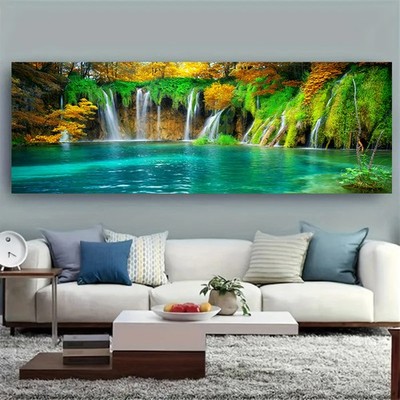 Landscape Waterfall Canvas Painting Lake Posters Prints Art Wall Art Wall Picure