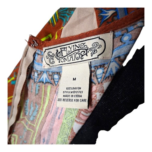Medium Flying Tomato Body-con Dress Geometric Aztec Boho Fall Tunic Chic 60s EuC - Picture 6 of 11