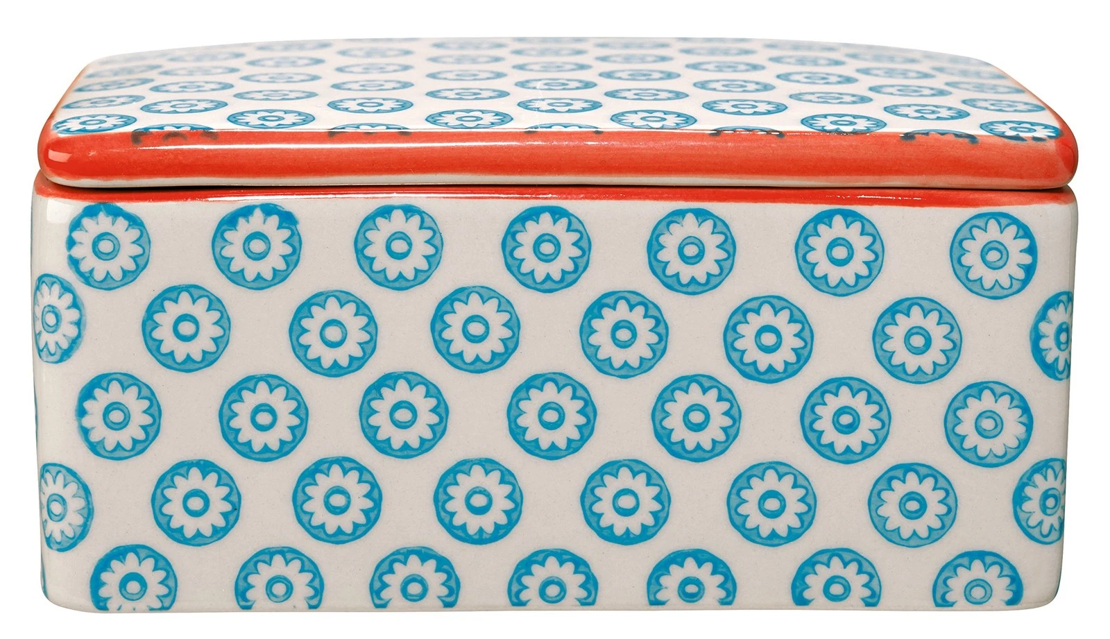 Ceramic Butter Dish Emma - Colorful Serving Dish Butter-Box L 5'' W 4'' H 2.5...