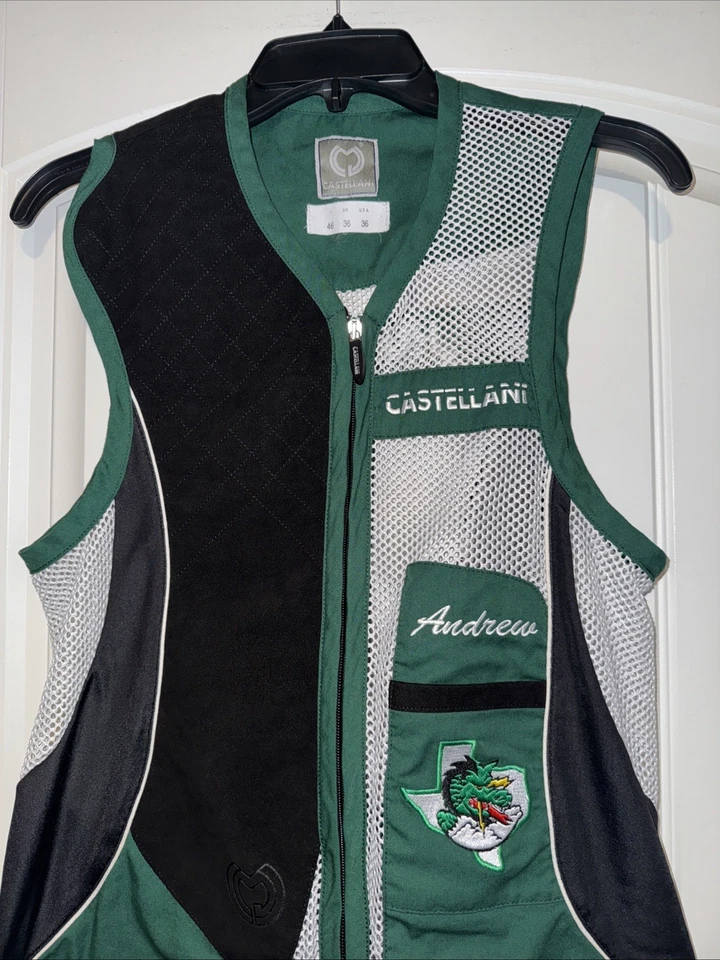 Castellani Shooting Vest Size 36 Green Black - Image 4 of 4