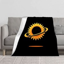 Stylish Sunflower Flannel Blanket - Soft Warm Cozy for Sofa Travel Bed Chair