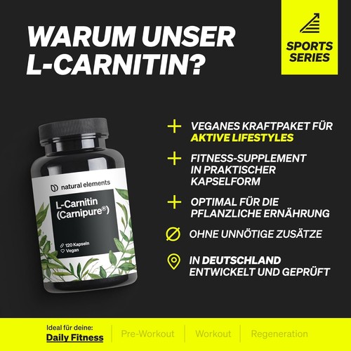 L-Carnitin 2000-Premium:Carnipure Von Lonza-hochdosiert 120 Kapseln-Laborgeprüft - Bild 3 von 6