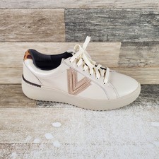 VIONIC Kearny Lace 2.0 Womens Shoe Sz 8 M Running Cream Leather Lace Up Sneakers