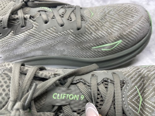 Hoka One One Clifton 9 Sneakers Women 10.5B Running Shoes Gray Athletic Trainers - Picture 17 of 20