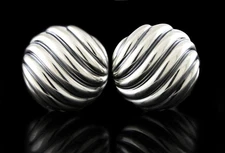 David Yurman Sculpted Classic Cable Sterling Silver Large 26mm Stud Earrings