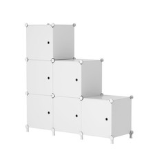 AWTATOS 6 Cube Storage Unit with Doors Storage Cubes for Home Office Shelves for