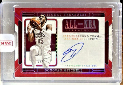 2024-25 National Treasures Donovan Mitchell All-NBA Int Red Auto 8/8 Sealed Cavs