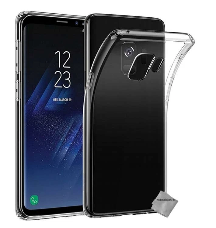 Housse etui coque silicone gel fine Samsung Galaxy S9 + film ecran TRANSPARENT T - Photo 1/1