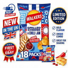 Walkers Grilled Cheese & Chilli Jam Multipack Crisps 18x25g new on ebay newly la