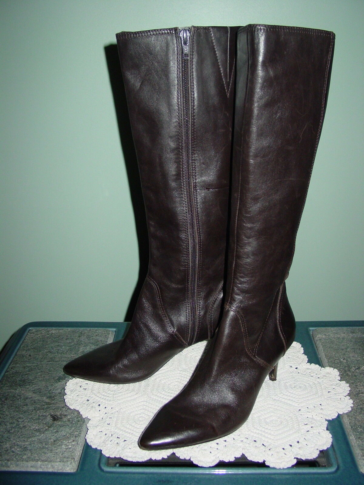 AWESOME NINE WEST MUSTHAVEO BROWN LEATHER TALL BOOTS SZ 5 M SEXY AWESOME NINE WEST MUSTHAVEO BROWN LEATHER TALL BOOTS SZ 5 M SEXY