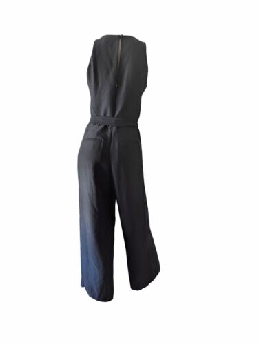 BANANA REPUBLIC Jumpsuit Cropped Black Sleeveless Belt Lined Sz 2 - Picture 2 of 11