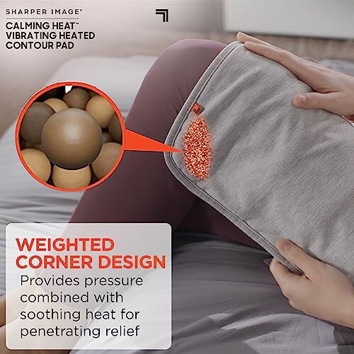 Calming Heat Massaging Weighted Heating Pad by Sharper Image Weighted